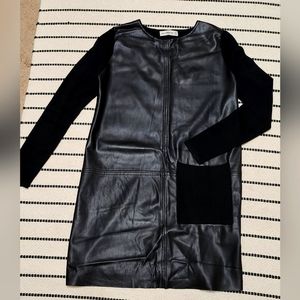 Zara Faux Leather Dress Black S